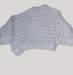 Ann Marie Women's Vintage White Knit Crochet Top Jacket