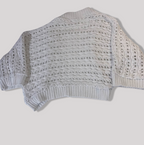 Ann Marie Women's Vintage White Knit Crochet Top Jacket