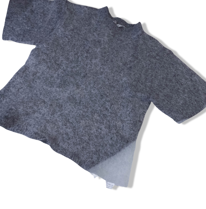 Zara female thick cashmere grey short sleeve medium t shirt | grey |M | SKU 3611
