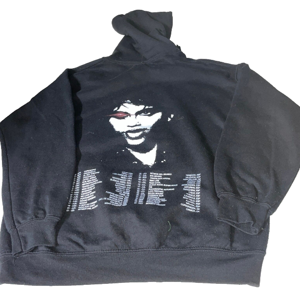 Vintage Gildan graphics Men's Black concert hoodie in M|L27 W21|SKU 6108