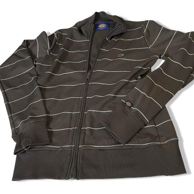Vintage Dickies brown stripe full zip 90's Track jacket in S/M| L25 W16|SKU 3810