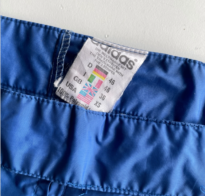 80s Adidas Blue Nylon Windbreaker TrackPants XS -W30 x L34 Loose Trefoil SKU6049