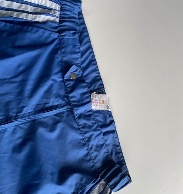 80s Adidas Blue Nylon Windbreaker TrackPants XS -W30 x L34 Loose Trefoil SKU6049