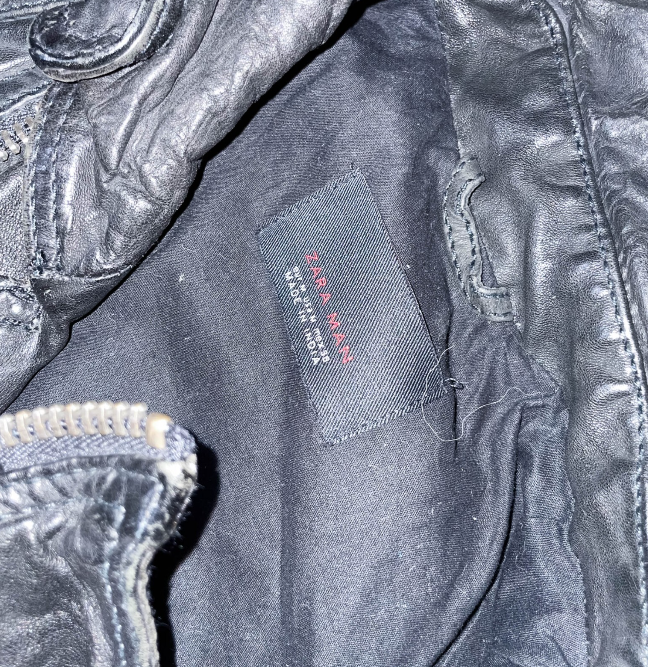 Zara man authentic leather brown biker sleeveless medium jacket | BROWN | 3607