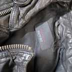 Zara man authentic leather brown biker sleeveless medium jacket | BROWN | 3607