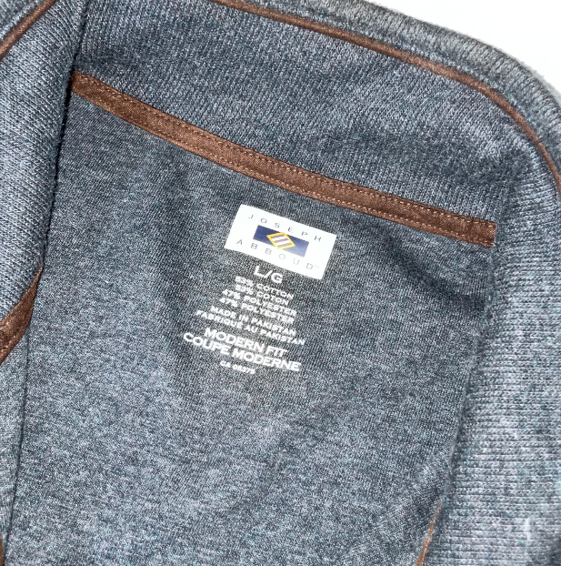 Vintage joseph abboud grey fleece track jacket