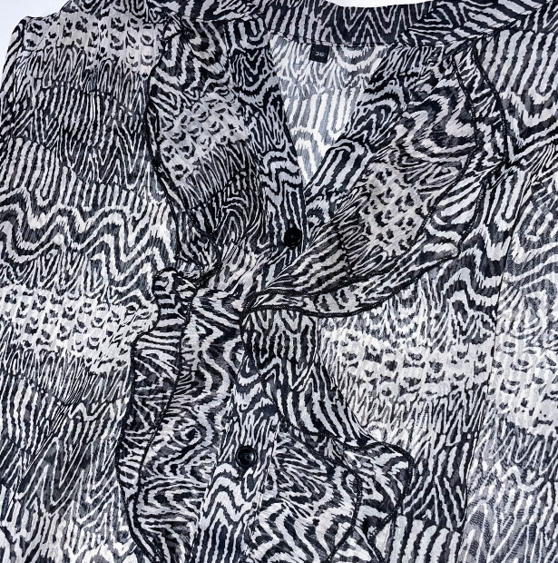 Women's y2k sleeveless black and white animal print top