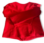 Vintage women red made in Italy polyester elastane Blazers with zippers pocket in XL|L27 W17| SKU 6377