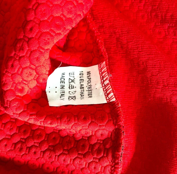 Vintage women red made in Italy polyester elastane Blazers with zippers pocket in XL|L27 W17| SKU 6377