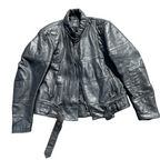 Vintage Black Biker Leather Jacket L 30 W 23 SKU 6252