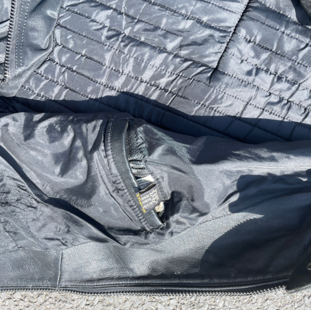 Vintage Black Biker Leather Jacket L 30 W 23 SKU 6252