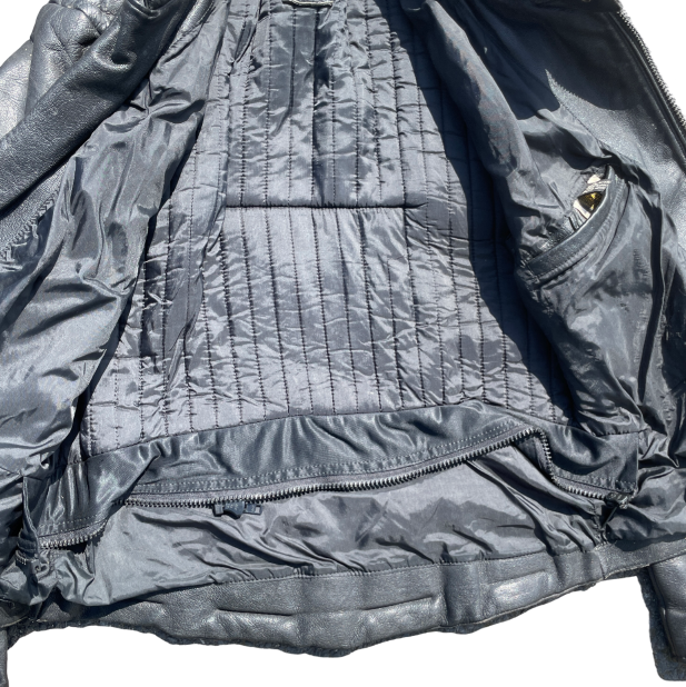 Vintage Black Biker Leather Jacket L 30 W 23 SKU 6252