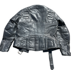 Vintage Black Biker Leather Jacket L 30 W 23 SKU 6252
