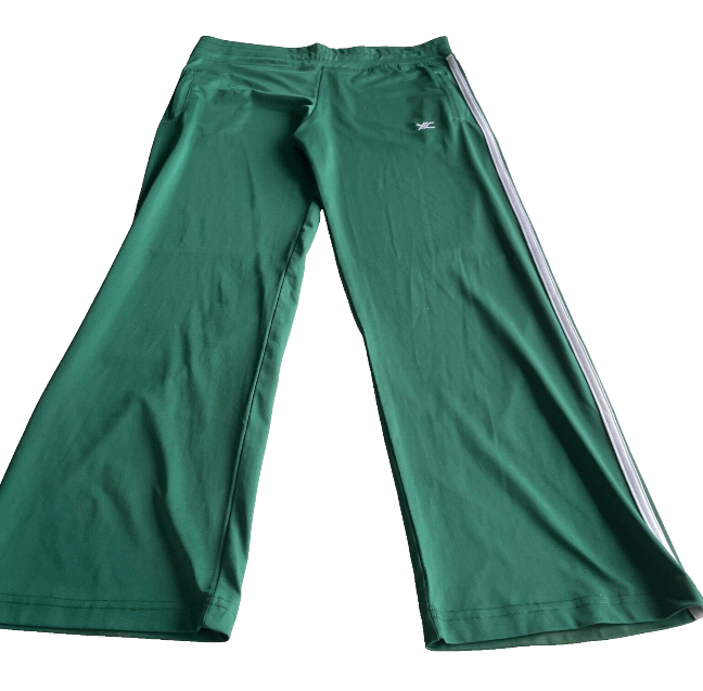 Vintage women VL Logo crest 3-stripe green track pant in XL|W34 L30|SKU 6054