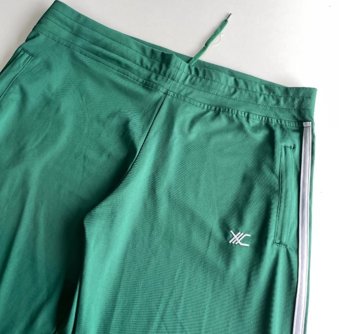 Vintage women VL Logo crest 3-stripe green track pant in XL|W34 L30|SKU 6054
