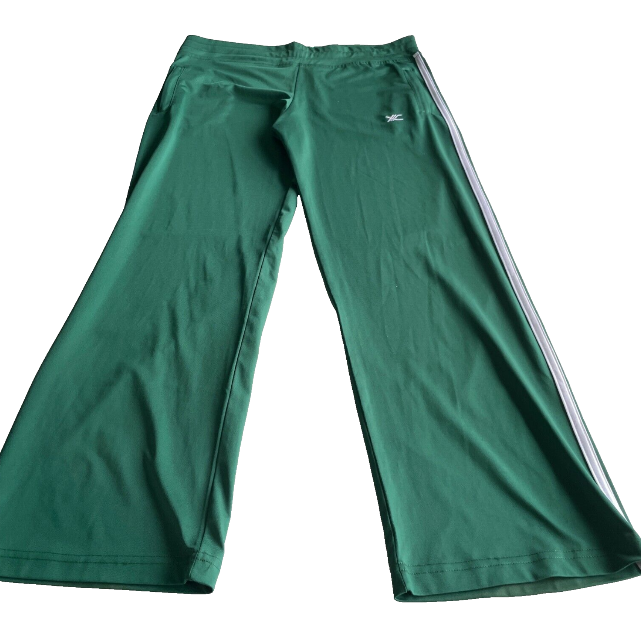 Vintage women VL Logo crest 3-stripe green track pant in XL|W34 L30|SKU 6054