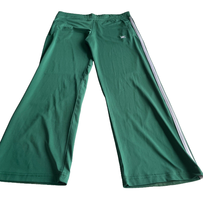 Vintage women VL Logo crest 3-stripe green track pant in XL|W34 L30|SKU 6054