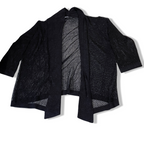 Womens Y2k David Jones Collection black waterfall open front large sweater |3586