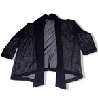 Womens Y2k David Jones Collection black waterfall open front large sweater |3586