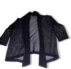 Womens Y2k David Jones Collection black waterfall open front large sweater |3586