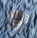 Vintage men Nike Team 90's navy crew neck thick sweatshirt in L|L29 W19|SKU 5577