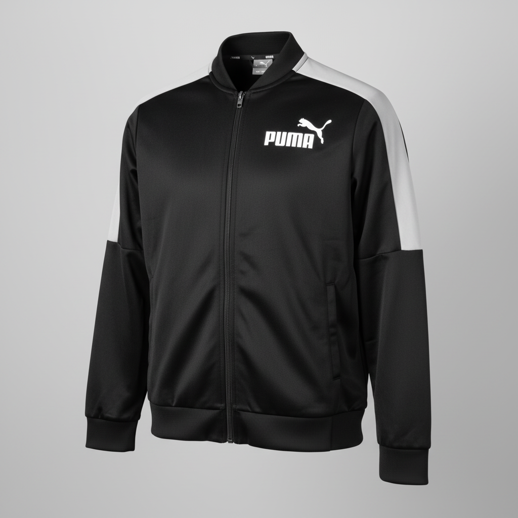 Vintage female black puma track jacket in M|L26 W17|SKU 6096