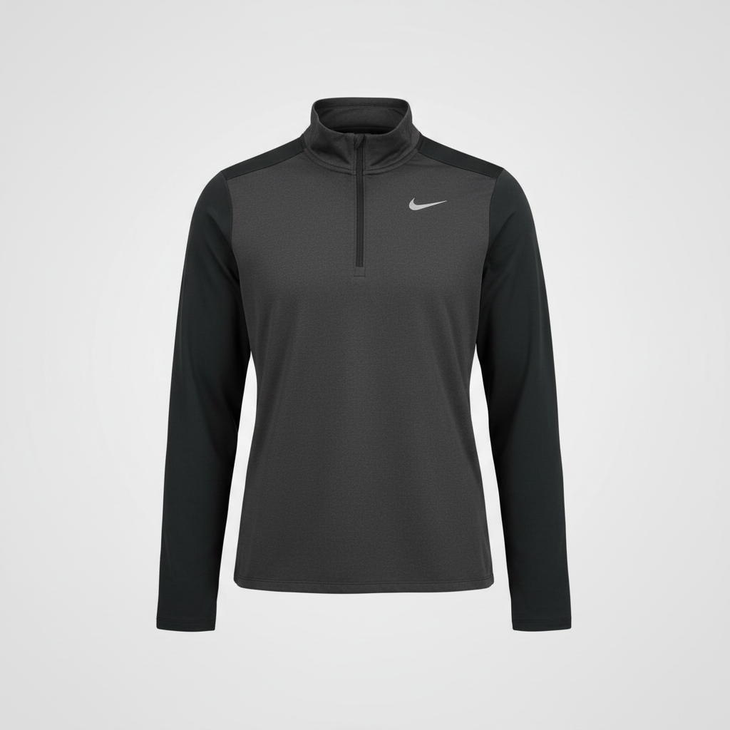 VINTAGE NIKE RUNNING SHIRT MEN'S GREY 1/4 ZIP PULLOVER REFLECTIVE TRAINING SWEATSHIRT IN XL|L30W19|SKU 5476