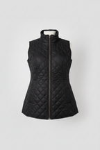 Vintage Manzo Gilet Puffer Vest Women's full zip Black Sleeveless Size M |6087