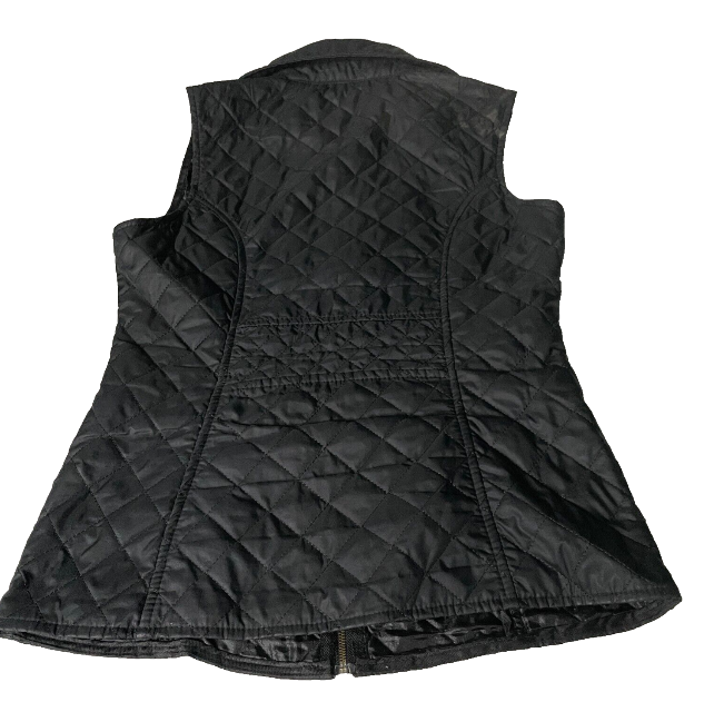 Vintage Manzo Gilet Puffer Vest Women's full zip Black Sleeveless Size M |6087