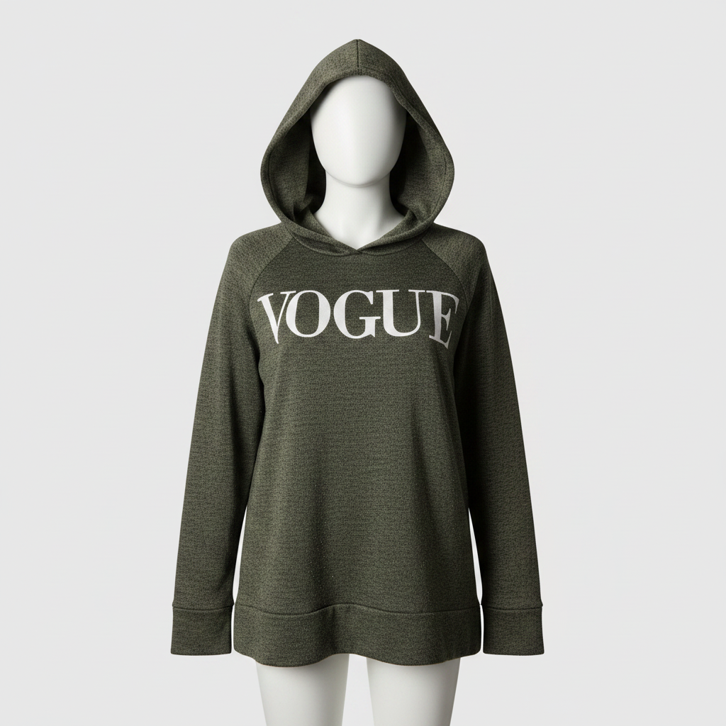 Vintage y2k women Vogue print by Sophia  green hoodie in S|L24 W17|SKU 6091