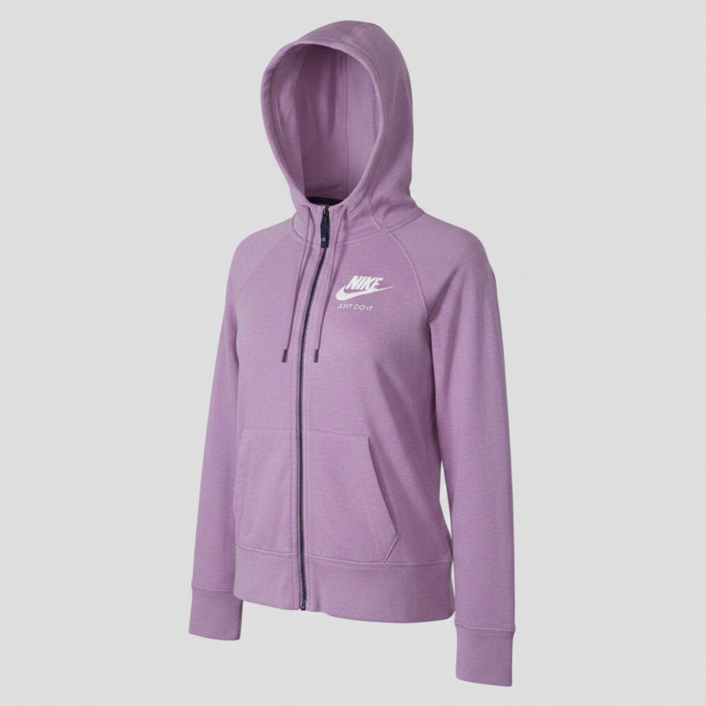 Vintage purple Nike just do it medium regular fit full zip up hoodie| SKU 3528