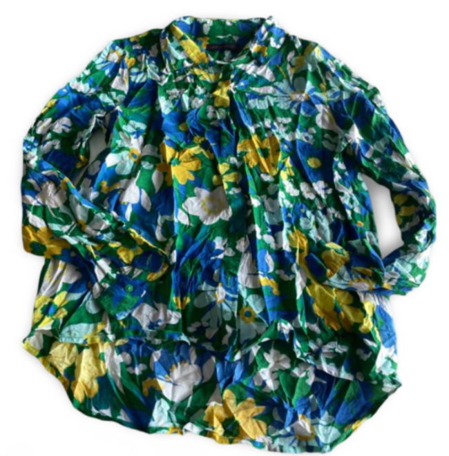 Vintage Women's M&S Floral Print Long Sleeved Multi blouse shirt in 12|L29W20