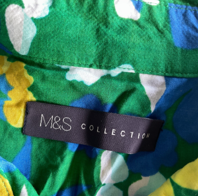 Vintage Women's M&S Floral Print Long Sleeved Multi blouse shirt in 12|L29W20