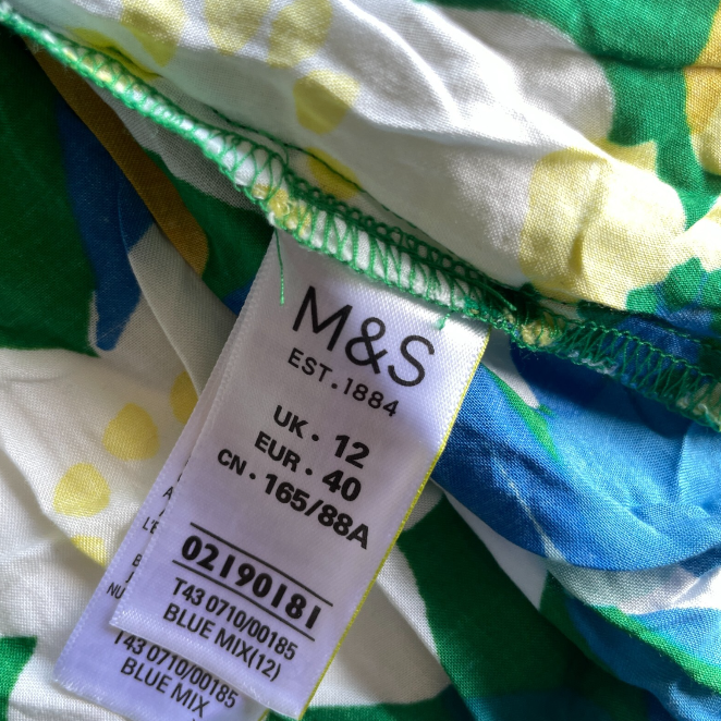 Vintage Women's M&S Floral Print Long Sleeved Multi blouse shirt in 12|L29W20