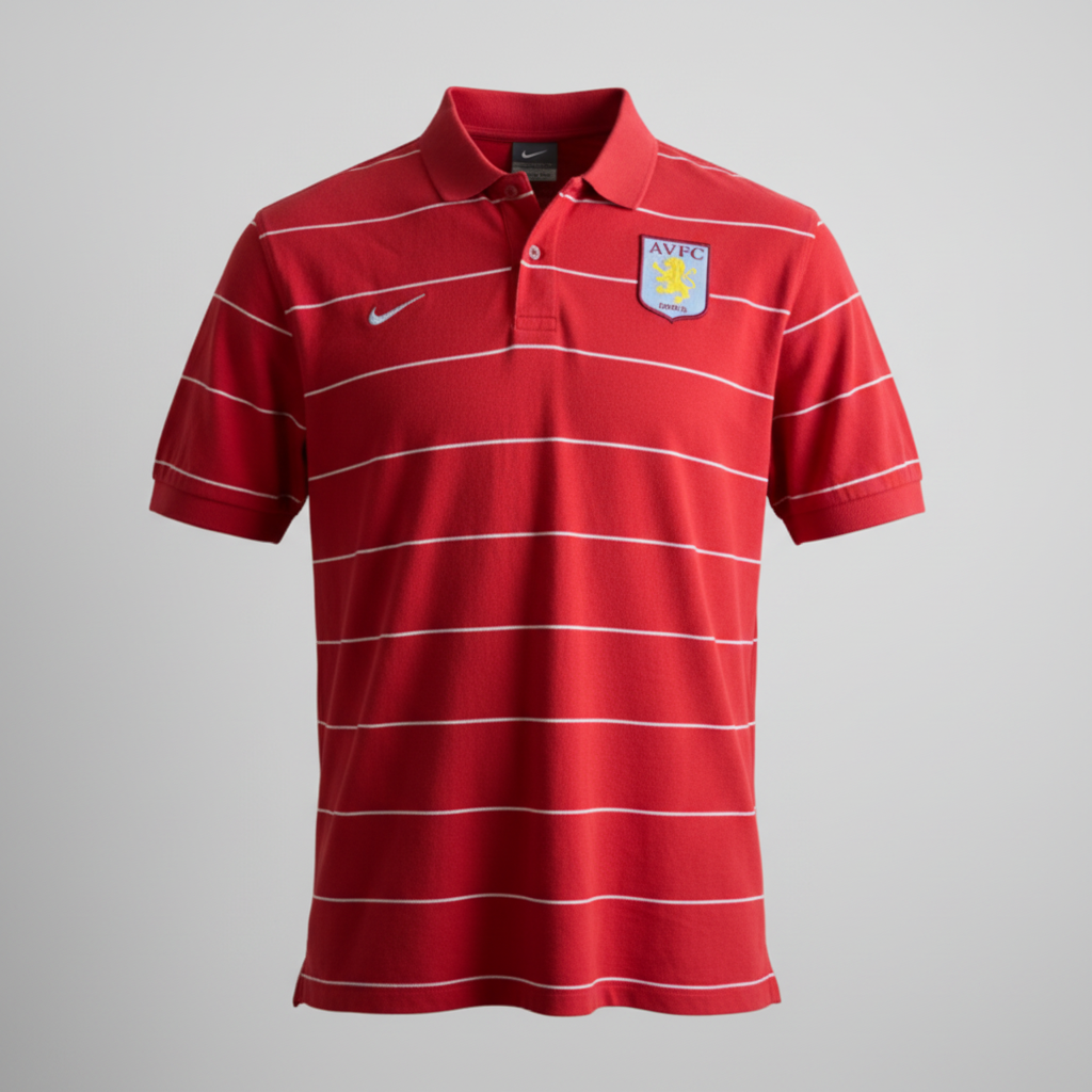 Vintage men's Nike Aston Villa 2008-09 Red Training Kit Polo in XL| L28 W20|SKU 5390