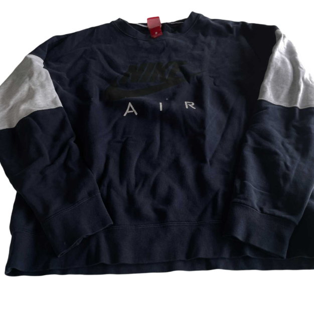 Vintage men Nike air print colourblock navy sweatshirt in L|L27 W23|SKU 5565