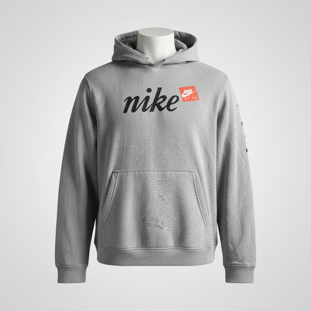 Vintage men Nike just do it grey hoodie slim fit in S|L26 W21|SKU 5571