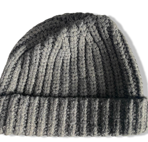 Vintage unisex The north face grey cable knitted beanie cap|SKU 6322