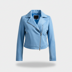 Vintage women J'aime La vie paris faux suede biker blue jacket in S/M| L21 W17|SKU 6384
