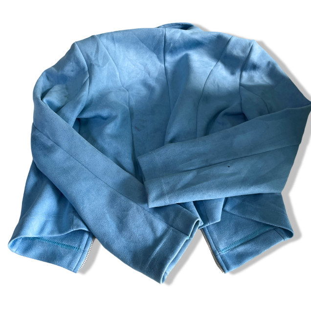 Vintage women J'aime La vie paris faux suede biker blue jacket in S/M| L21 W17|SKU 6384