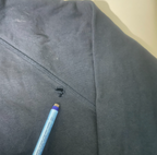 Vintage men Stock & Hank genuine denim print Navy drawstring hoodie in M|L26 W21|SKU 6518