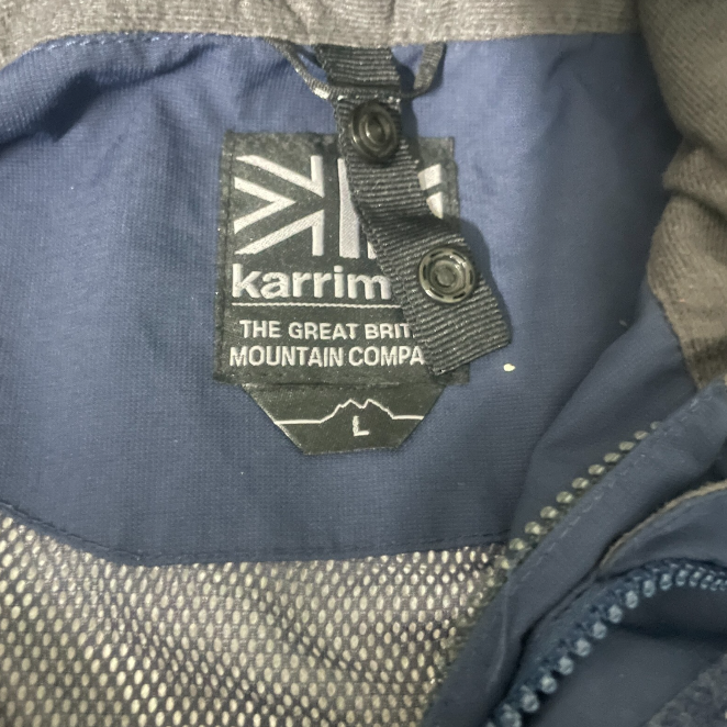 Vintage men Karrim the great britain mountain company weatherite navy wind breaker full zip hoodie jacket in L|L37 W25|SKU 6521
