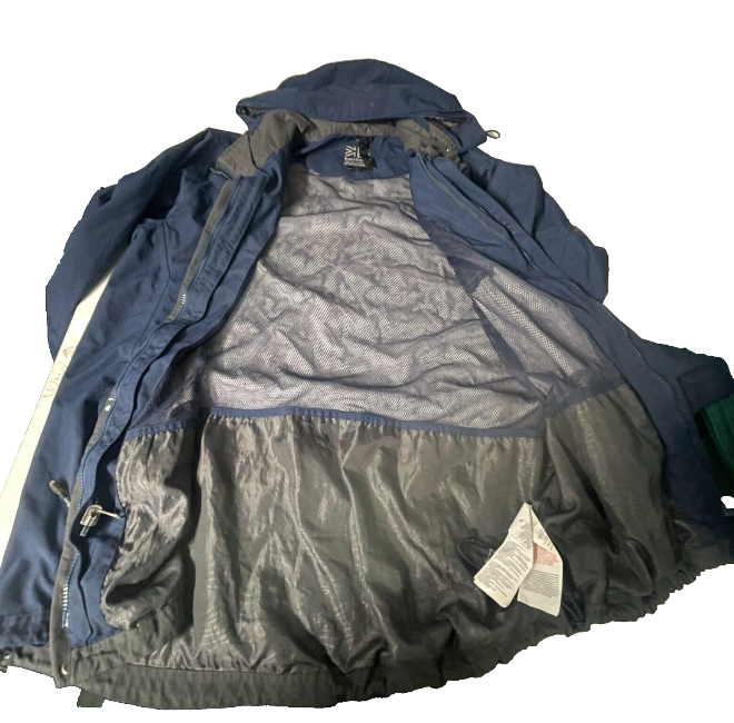 Vintage men Karrim the great britain mountain company weatherite navy wind breaker full zip hoodie jacket in L|L37 W25|SKU 6521