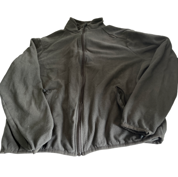 Vintage men grey fleece full zip high neck wind breaker jumper in M|W26 L22|6264