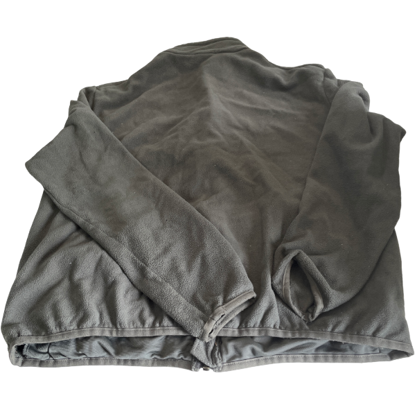 Vintage men grey fleece full zip high neck wind breaker jumper in M|W26 L22|6264