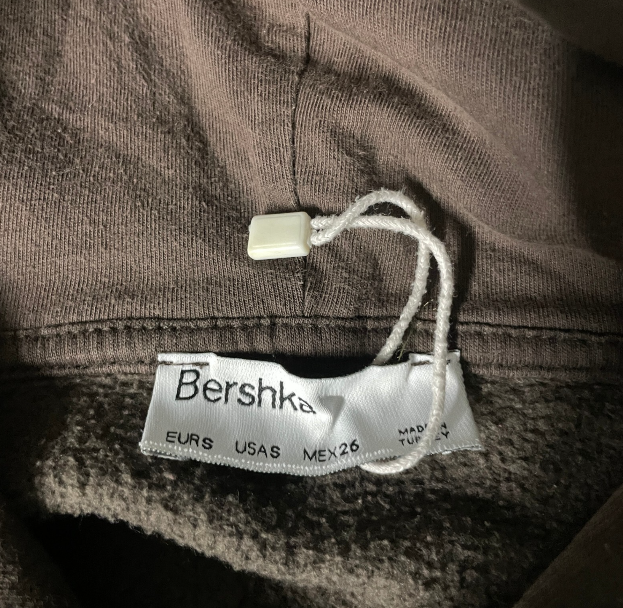 Vintage female Bershka Bunny graphics Brown Hoodie in S|L24 W23|SKU 6092