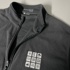 Vintage men grey Thales Alenia space fleece full zip high neck Jacket in S/M|L29 W21|SKU 6094