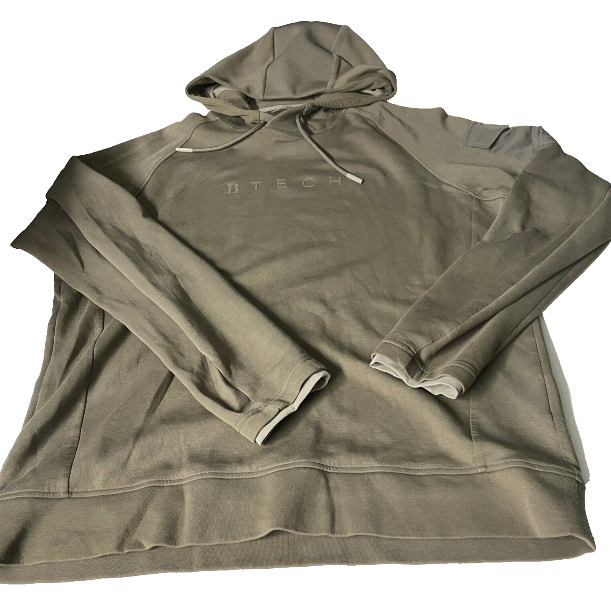 Vintage men Boggi Milano graphics SCUBA  Khaki green hoodie in L|L29 W23|SKU 6095