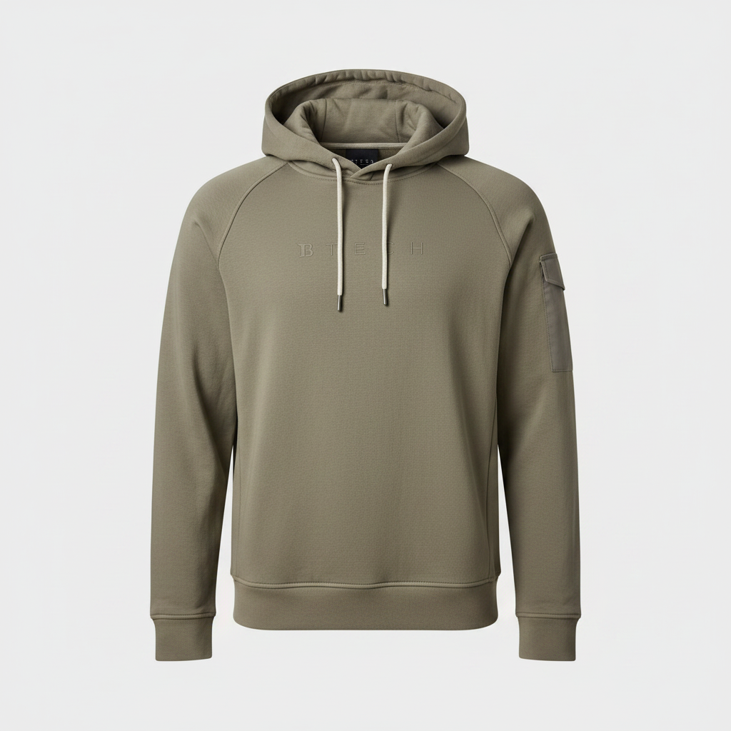 Vintage men Boggi Milano graphics SCUBA  Khaki green hoodie in L|L29 W23|SKU 6095