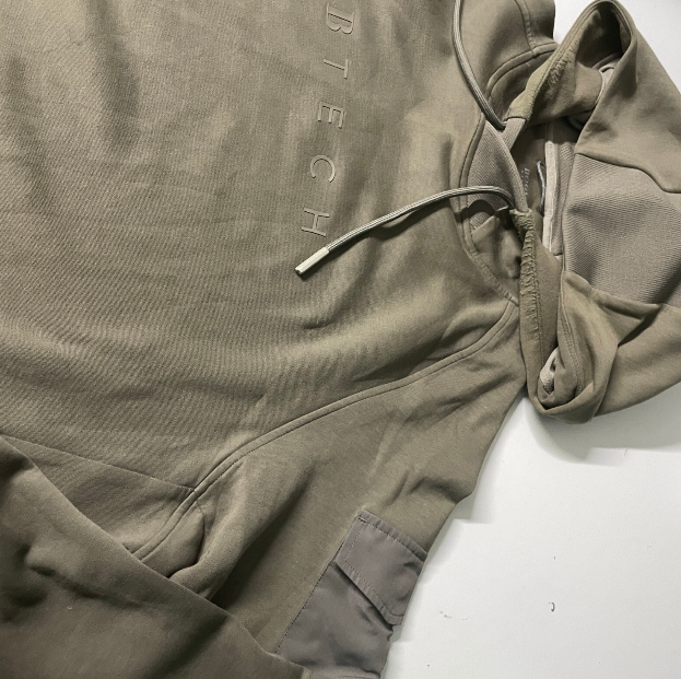 Vintage men Boggi Milano graphics SCUBA  Khaki green hoodie in L|L29 W23|SKU 6095